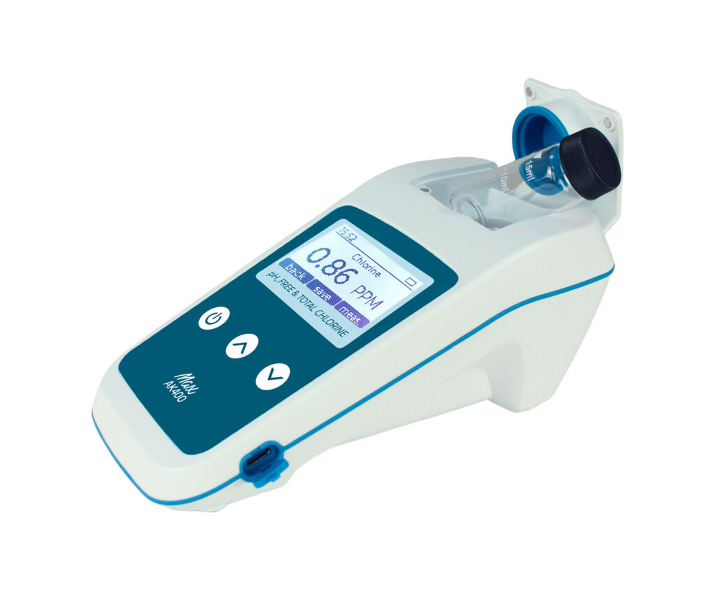 Instrumento portátil AK400 MAX para medir cloro en agua potable y piscinas